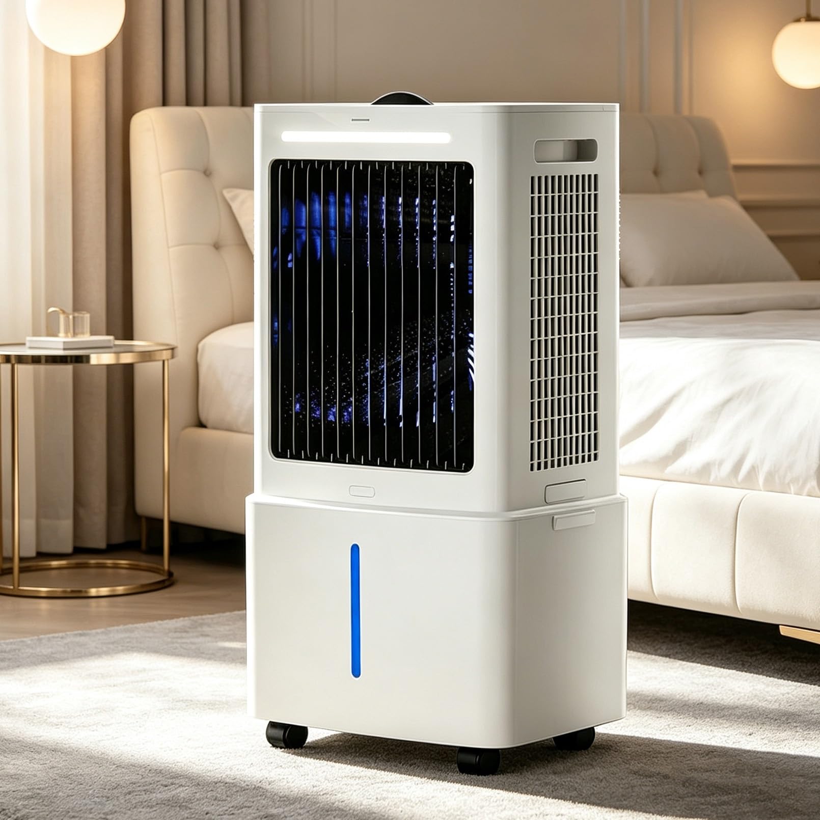 Lsoiup One Color Portable Evaporative Air Cooler With Remote Control, 25L Water Tank, Evaporative Cooling Fan With 3 Speeds, 12H Timer, 120° Oscillation For Home Bedroom Office