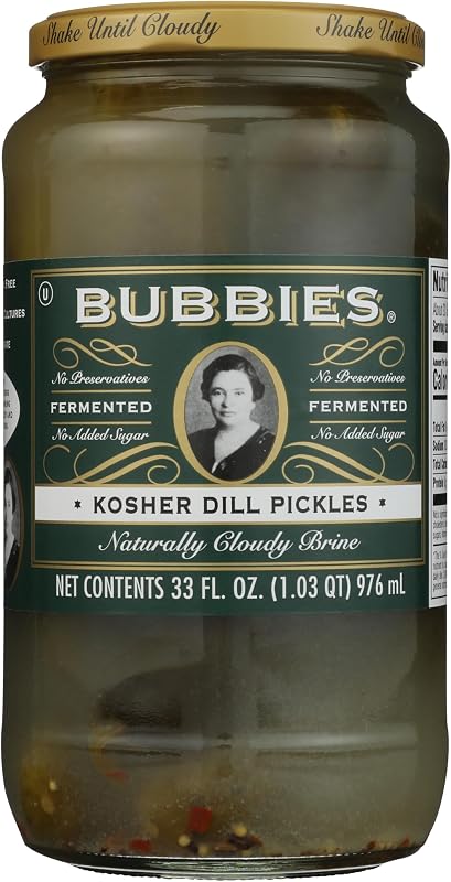 Bubbies Kosher Dill Pickles 33 oz Glass Jar