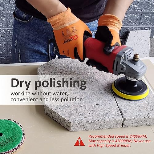 Miniatura 8 de BGTEC Juego de almohadillas de pulido de diamante seco de 4 pulgadas, 7 almohadillas más almohadilla de respaldo de gancho y bucle de goma para
