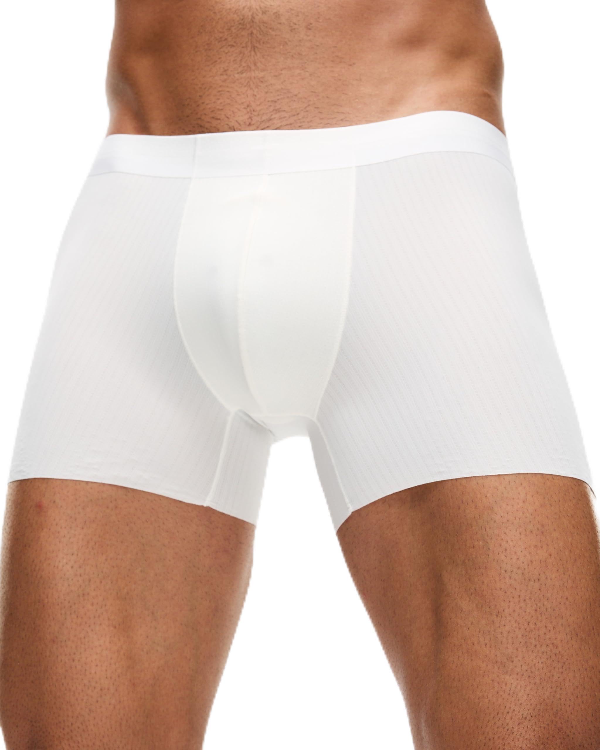 Photo 1 of Everhero Men's Boxer Briefs Underwear, Breathable Cool Trunks Comfort Flex Waistband Seamless Soft Boxers for Men (US, Alpha, Large, Regular, Regular, Off White)
