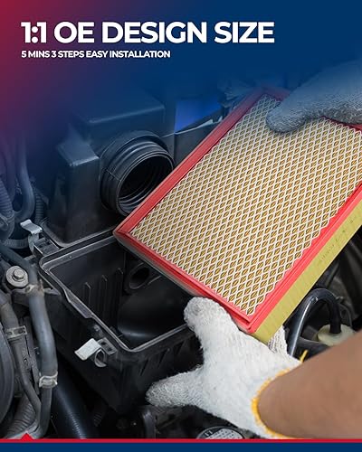 Miniatura 7 de KAX Filtro de aire de motor, CA4309 de repuesto para Murano, Maxima, Pathfinder, QX60, G35 FX35, Altima, medios de filtro de aire avanzados, mayor