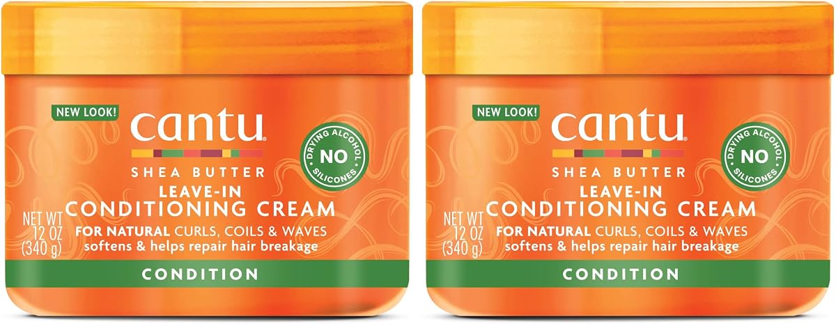 Leave-In Conditioning Cream for Natural Hair with Pure Shea Butter, 12 oz (Pack of 2)