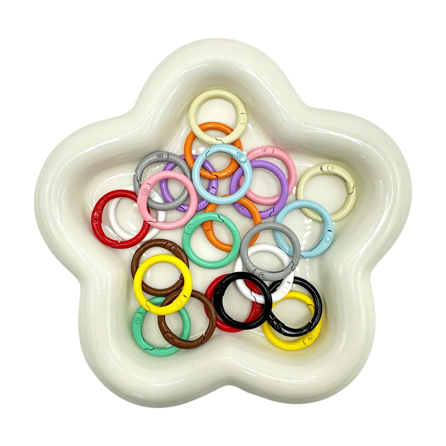 24PCS Alloy Spring O Ring Clips, Round Keychain Carabiner Clips, Colorful Carabiner with Snap Clip for DIY Accessories Keychains Bags Belts Lanyards - Image 6