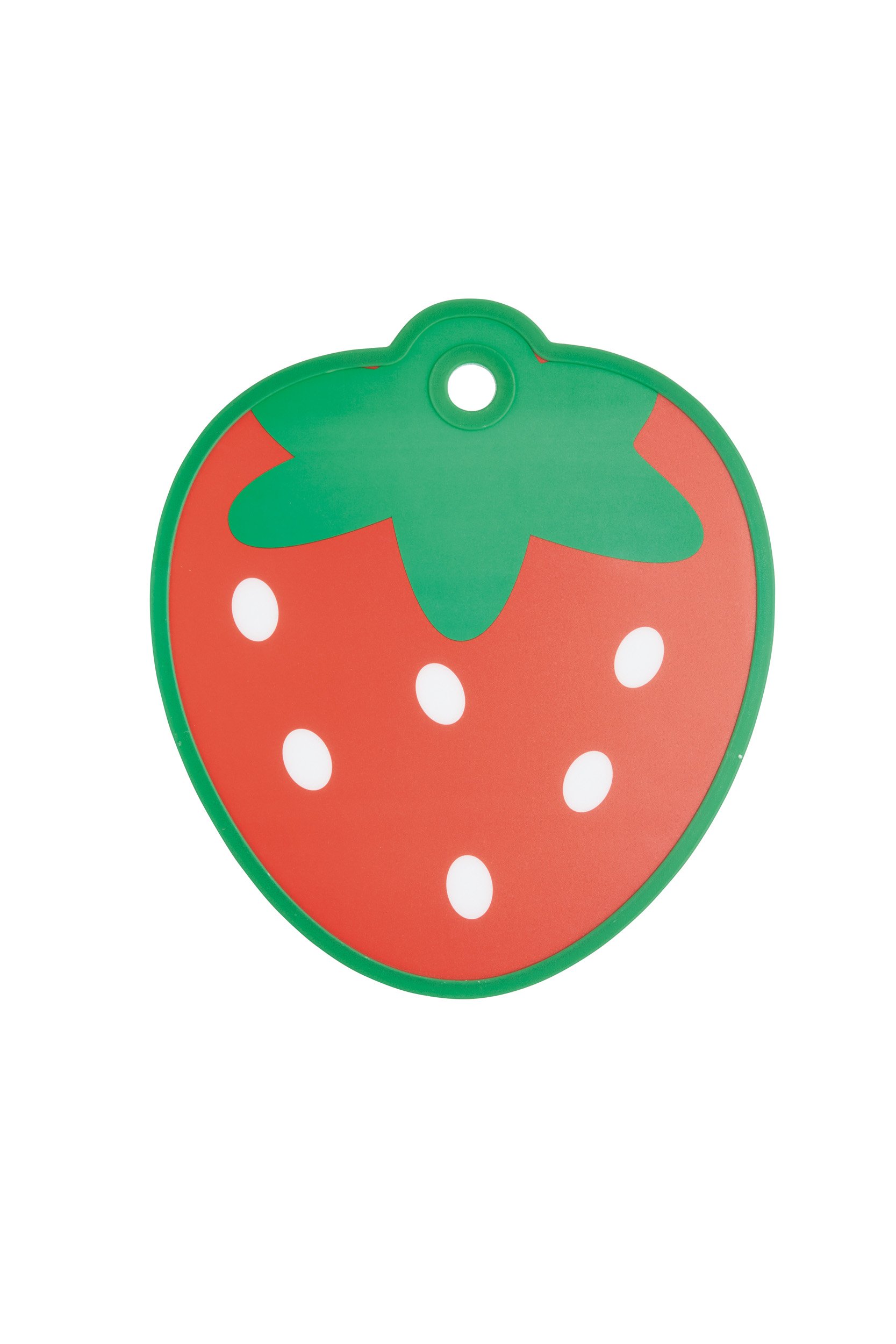KitchenCraft KCBRDSTRAW Non-Stick Reversible Cut and Serve Strawberry Shaped Chopping Board, Red/Green, 27 x 24 cm (10.5 x 9.5 inches)