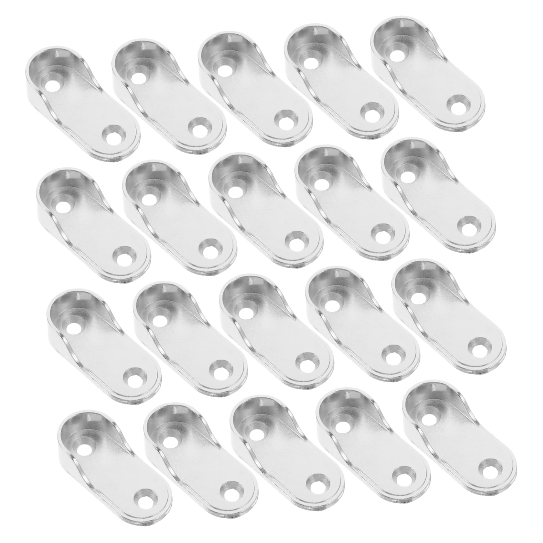 STOBAZA 20pcs Oval End Supports for Wardrobe Rods Heavy Duty Flange Socket Holders for Easy Installation Closets and Bedrooms