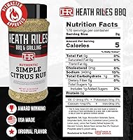 Vista 2 de Heath Riles BBQ Rub - Condimento Cítrico Simple, Receta Champion Pitmaster, Condimentos Legendarios Para Ahumar y Asar a la Parrilla, Más de 80