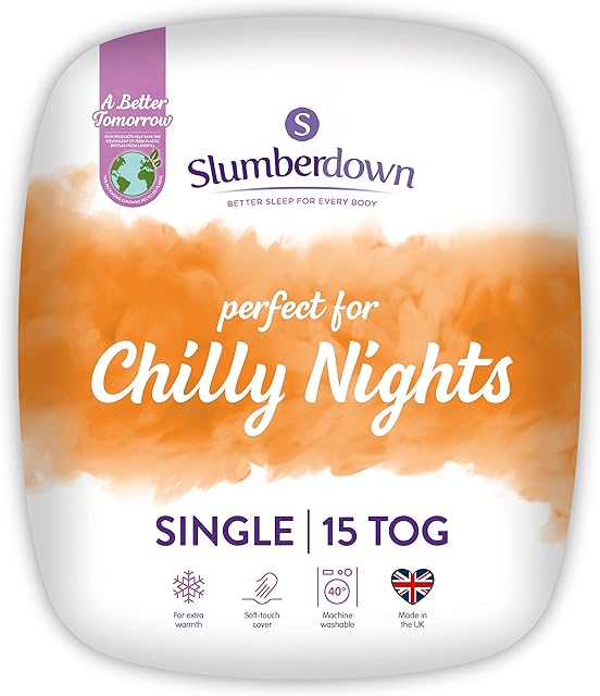 Slumberdown Chilly Nights Single Duvet 15 Tog Winter Duvet Single Bed