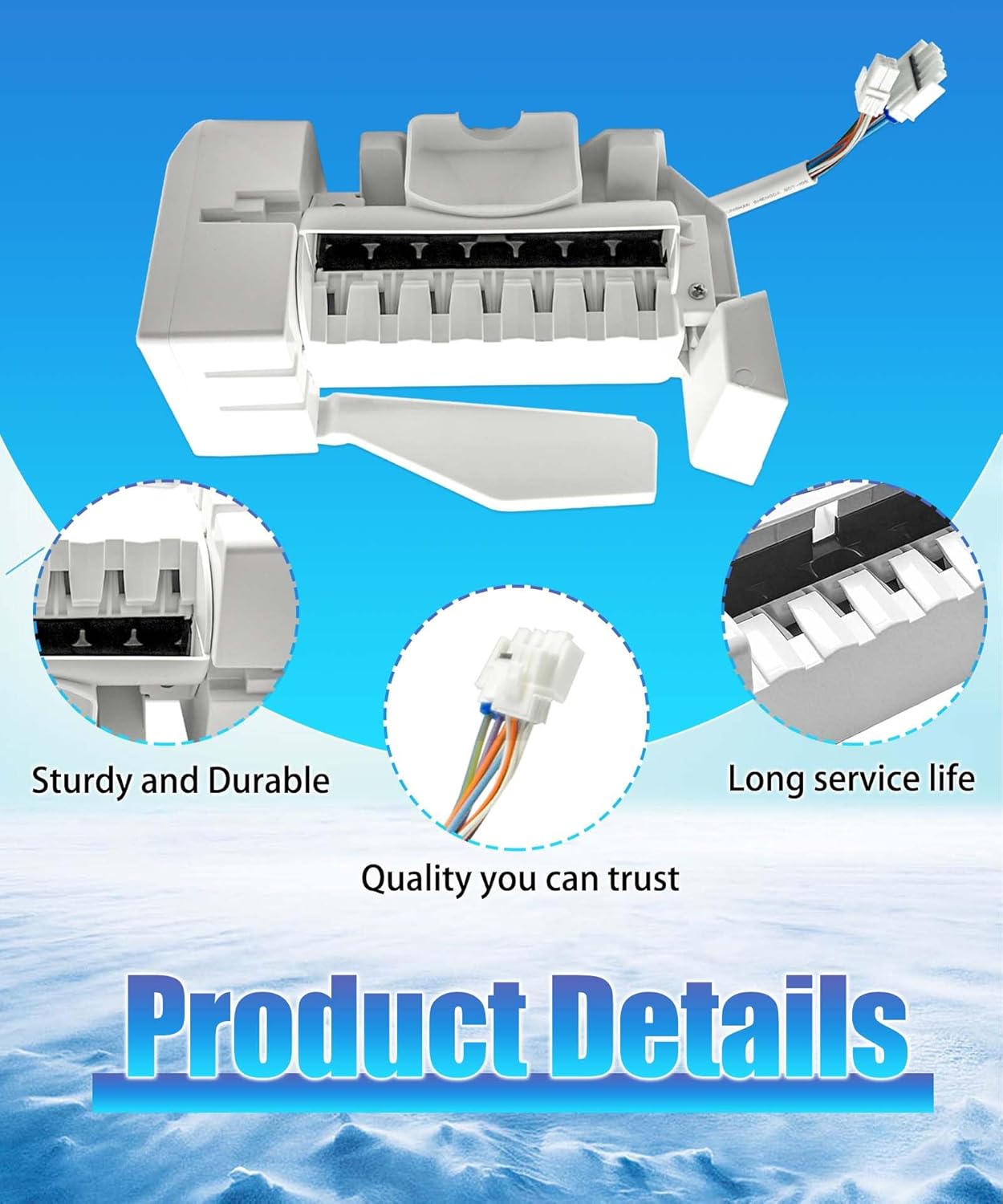 WR30X39345 Refrigerator Ice Maker Kit Built-in + Auger, Small Cube Compatible with GE Refrigerator,Replaces WR30X31922 WR30X36235, WR30X38005