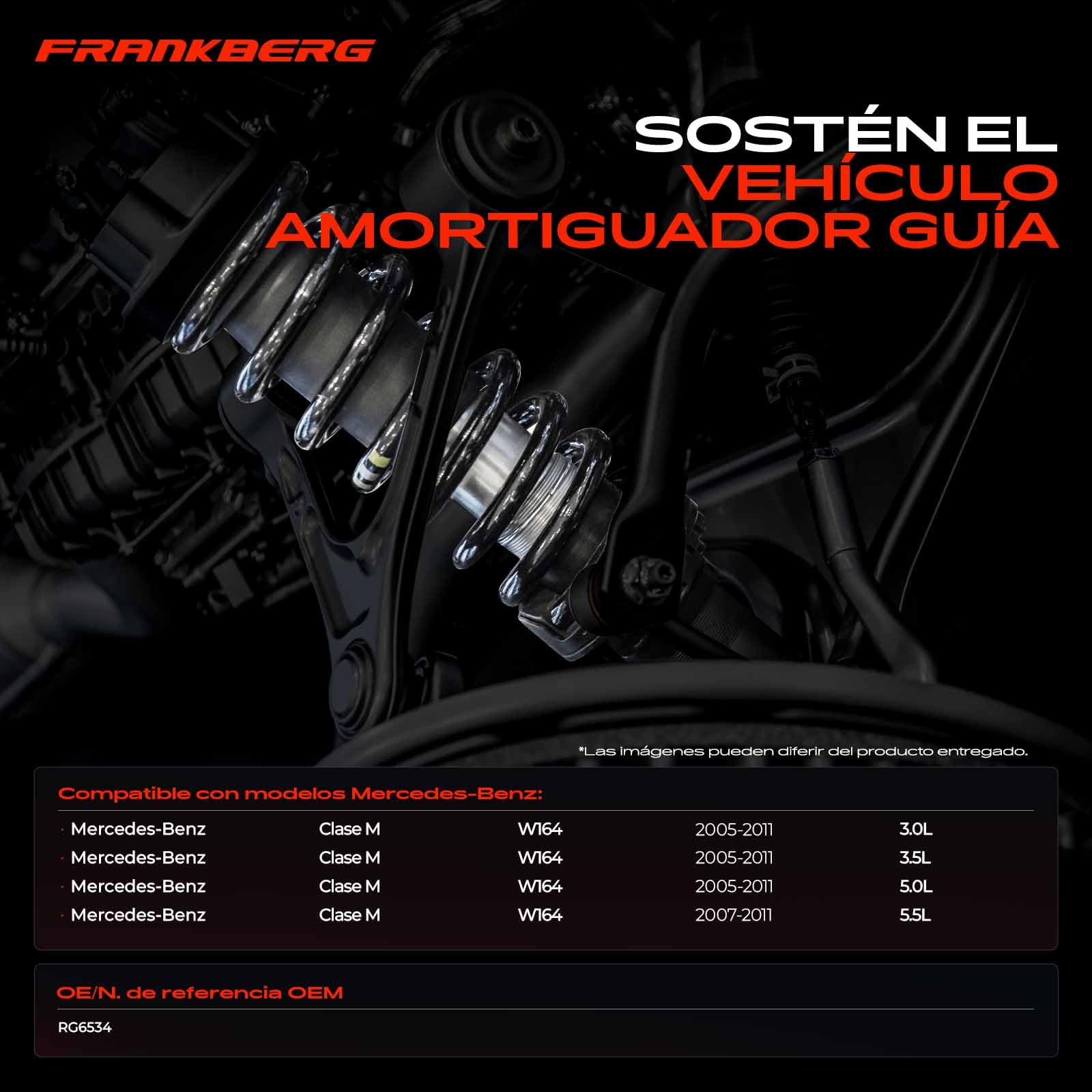 Frankberg 2 muelles de suspensión para eje trasero RG6534 | Compatible con: Clase M W164