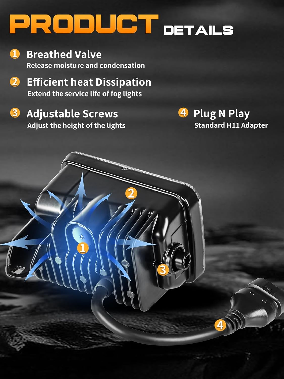 Led Fog Lights Compatible with 2015-2020 Ford F150, 36W 4 Inch LED Fog Light, DOT Approved Driver and Passenger Side Driving Fog Lamps Assembly, Replacement Waterproof Bumper Lamps Set -Black