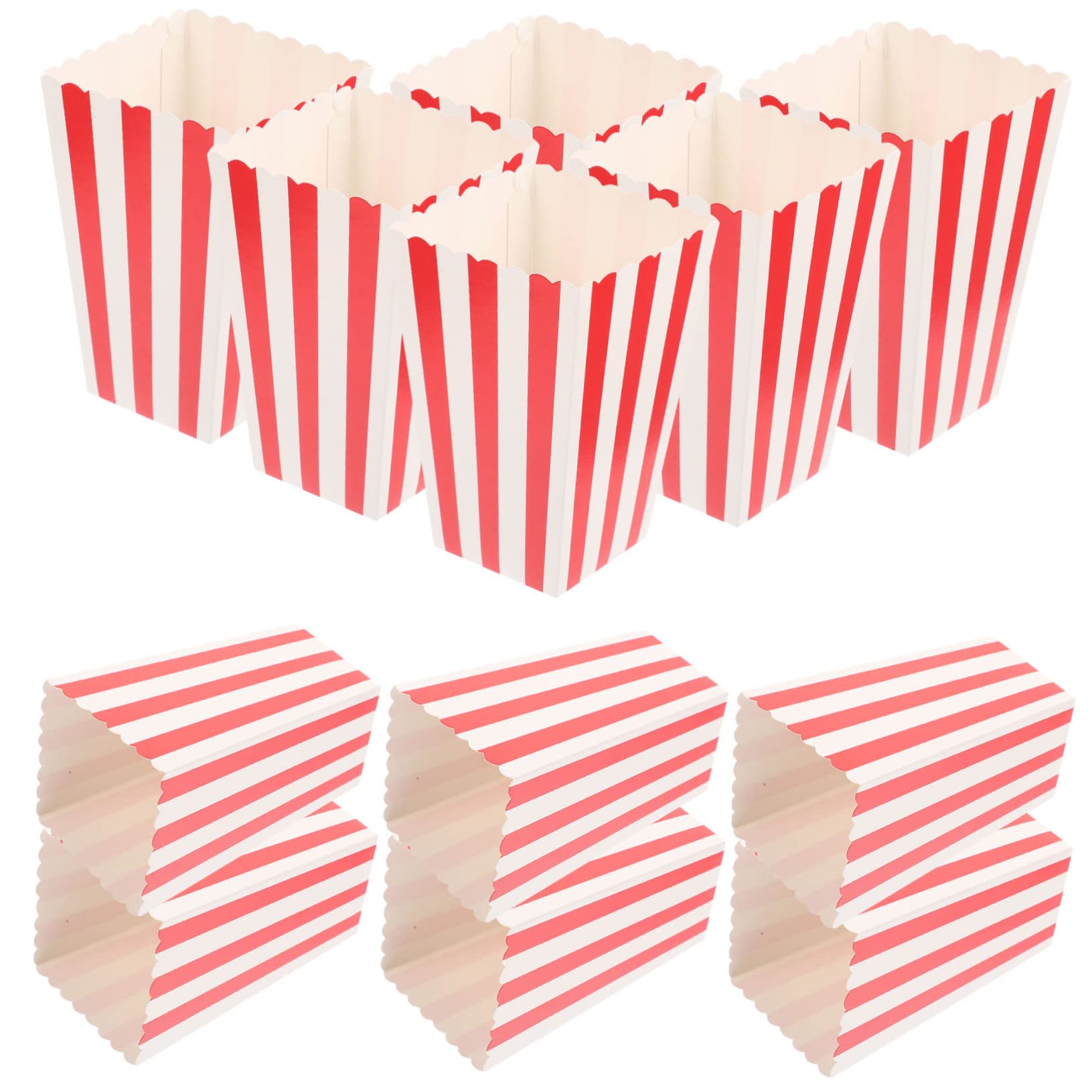 OKUMEYR 24Pcs Popcorn Containers French Fries Boxes Disposable Party Snack Buckets for Birthdays and Celebrations Cute Design Adds Vibrancy to Events