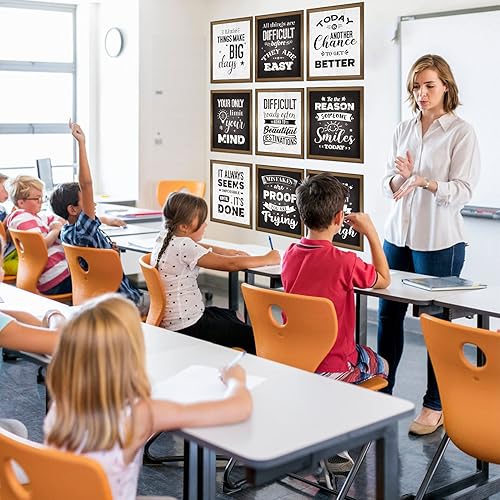 Miniatura 5 de DUAIAI 20 pósteres motivacionales industriales elegantes para decoraciones de aula, juego de tablón de anuncios, decoración de aula, citas