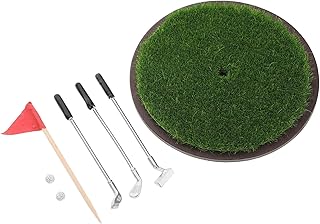 Toyvian 1Set Miniature Golf Clubs Set Dollhouse Accessory with Realistic Grass Model for Room Decor Educational Golf Centerpiece for Miniature Enthusiasts