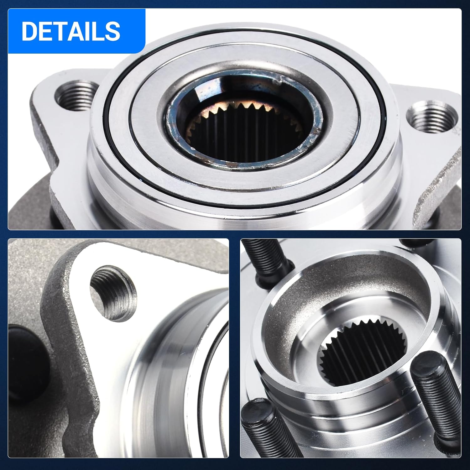 Autoround 515007 4WD Front Wheel Bearing and Hub Assembly Compatible with Dodge 1997-2004 Dakota, 1998-2003 Durango, 6 Lugs Non ABS