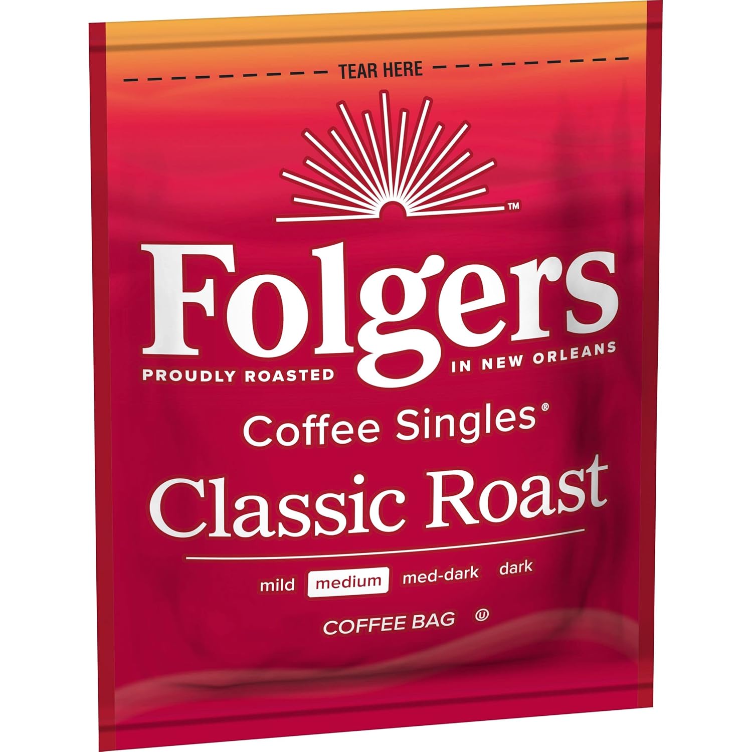 Folgers Classic Medium Roast Coffee, 19 Single Serve Coffee Bags