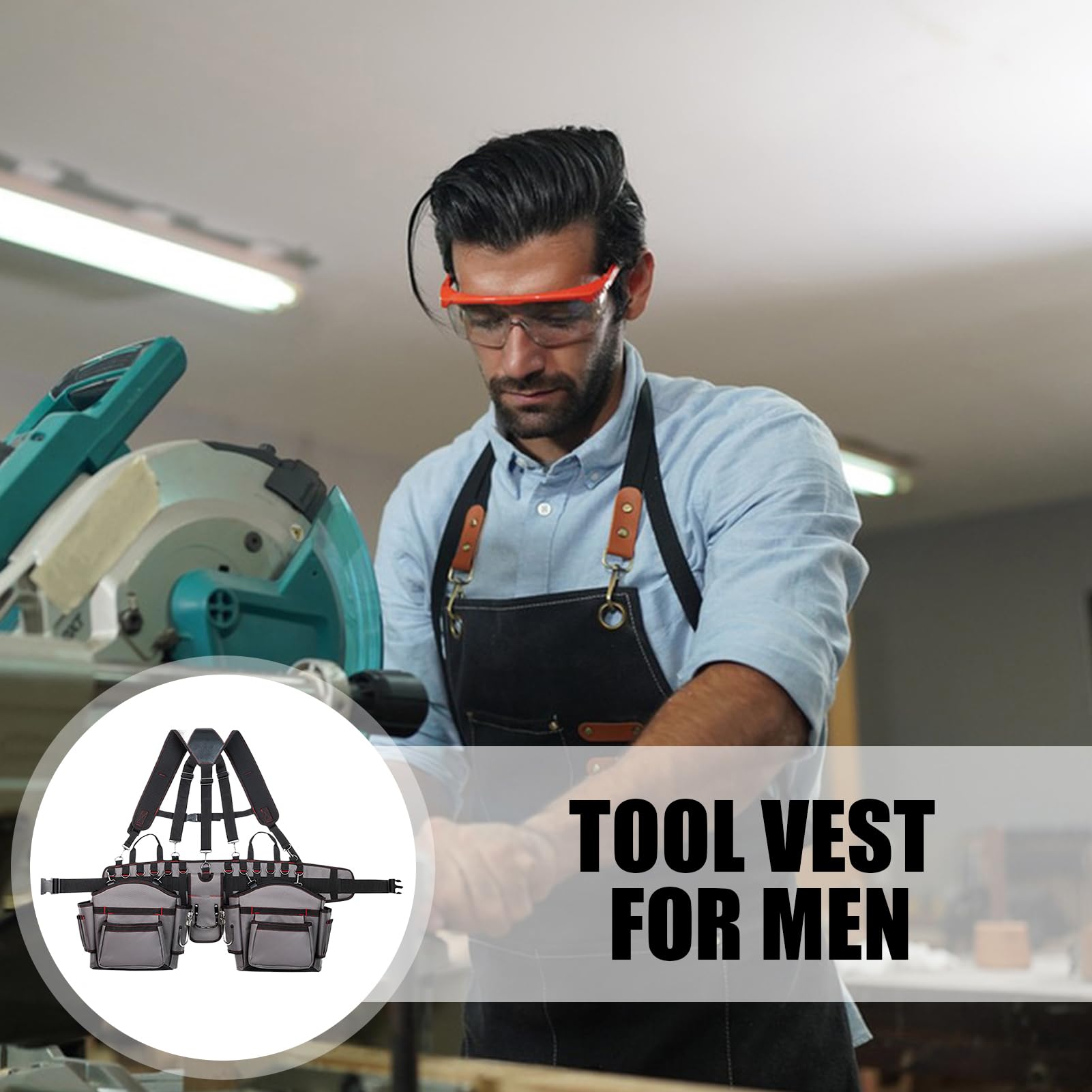 Cinture per attrezzi Gilet organizer portaborse | Bretelle per attrezzi con cintura - Stile gilet da uomo Per Carpentieri Elettricisti Lavori Di Costruzione Giardinaggio