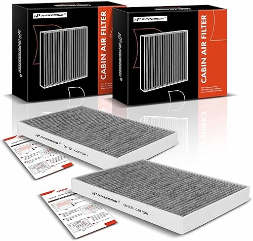 A-Premium Filtro de aire de cabina de 2 piezas con carbón activado compatible con Audi A4, A4 Quattro, A5 Quattro, A6 Quattro, A8 Quattro, A4