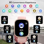 AI Smart Watch pour les hommes femmes, 1.91" HD Smartwatch avec moniteur de fréquence cardiaque/dormeur/Pedomètre/Calories, 110+ Montre de fitness sportive, IP68 Tracker d'activité imperméable pour Android/iOS(Pink)