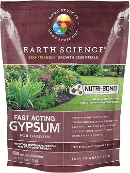 Earth Science Fast Acting Gypsum Soil Conditioner Adds Calcium, Repairs Salt Damage & Root Growth with Nutri-Bond Runoff Reduction Technology, 2.5 lb Pack of 6
