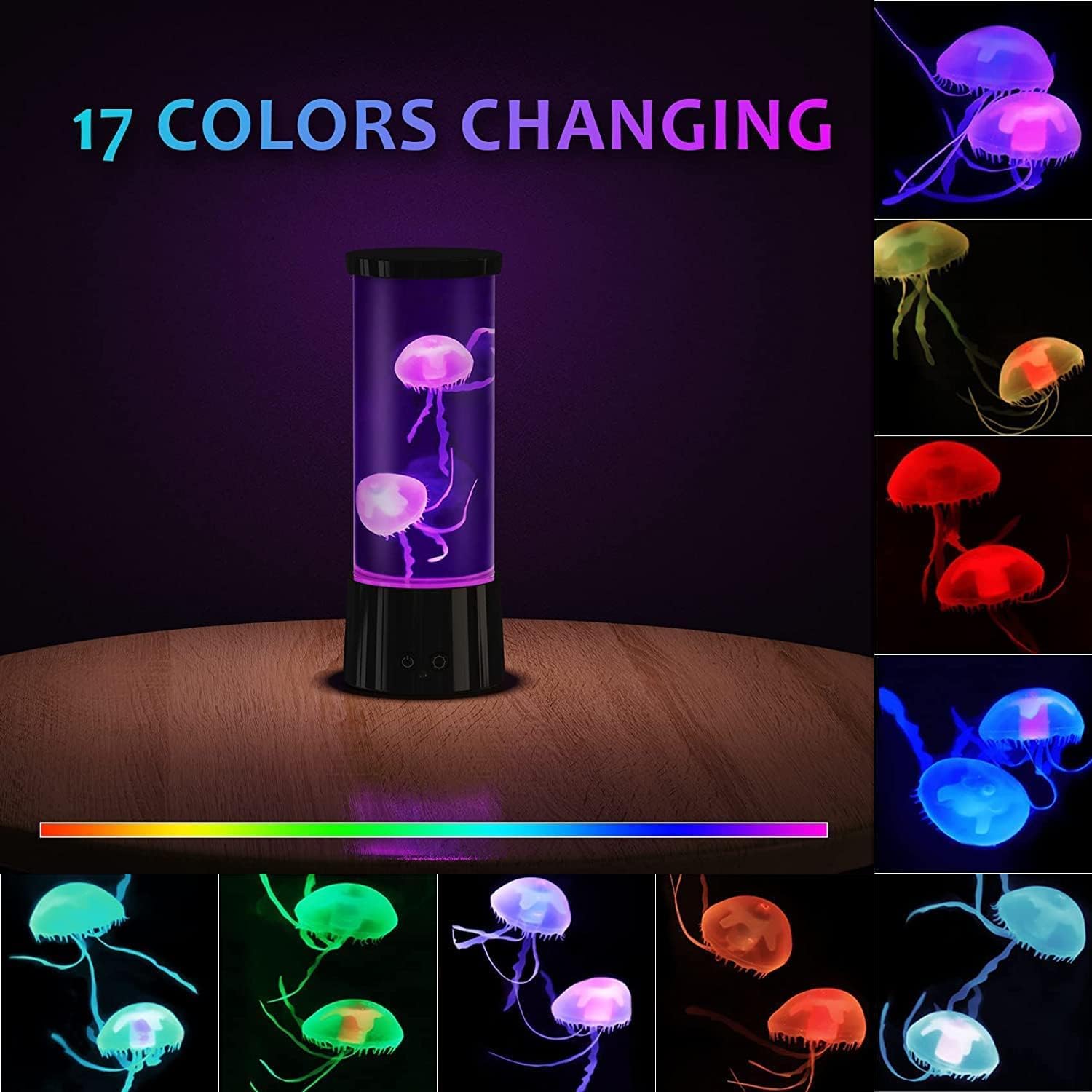 AONESY Jellyfish Lamp, Jellyfish Lava Lamps for Kids 17 Colors,Aquarium Jelly Fish Light Lamp