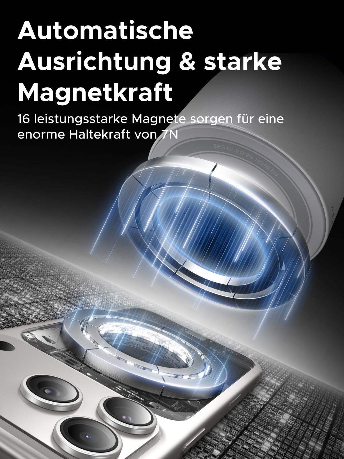 UGREEN Zapix 2-in-1 Qi2 25W Magnetisches Kabelloses Ladegerät, Zertifiziert