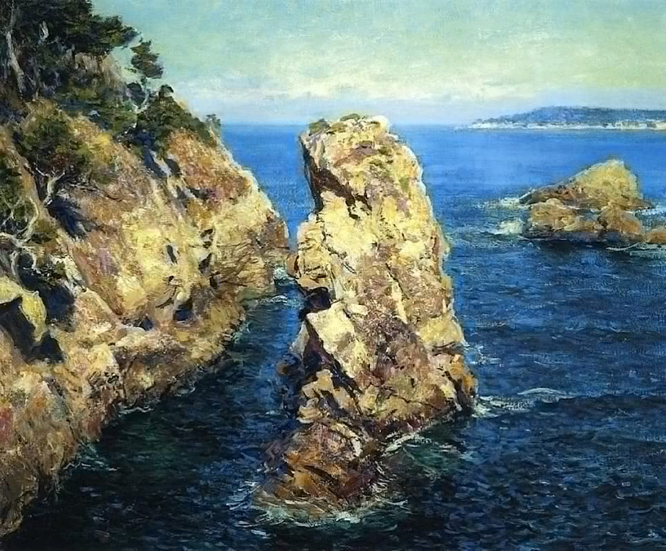 Impression d'affiches Point Lobos de Guy Rose sur toile de lin premium pour décoration murale