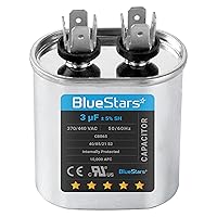 Vista 13 de [Listado UL] BlueStars 10 uF ± 5% MFD 370/440V CBB65 CBB65A Pieza de Repuesto de Capacitor de Arranque y Funcionamiento Ovalado - Capacitores