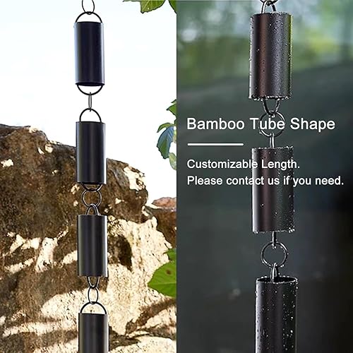 Miniatura 4 de WQS88RDX Rain Chain Rain Chains for Replacement Gutters and Downspouts, Aluminum Cylinder Rain Collector Chain(260cm8.5ft)