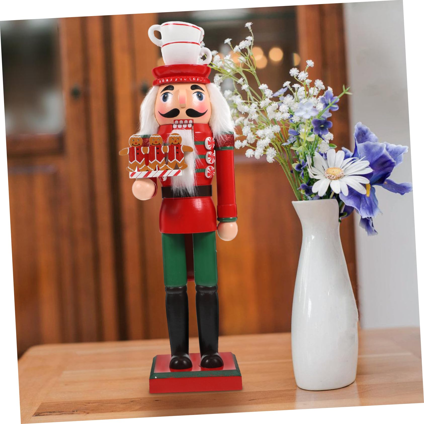 Casse-Noisette Bois Figurine de Soldat Pain Épice Décoration de Ballet pour Noël Objet de Collection pour Fêtes