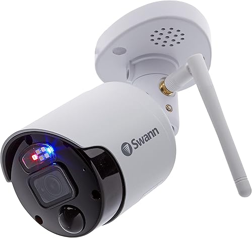 Swann NVW-800CAM 4K WiFi IP Cámara de video digital con imágenes fijas con luces y sirena, paquete de 1