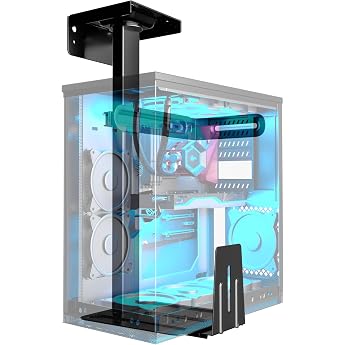 PC Bracket Under Desk PC Wall Mount Adjustable up to 30 kg | For Most Mid-Tower PCs, Heavy Duty Computer Case Mount, 360&deg; Rot