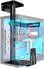 PC Holder Under Desk PC Wall Mount for Most Computer Cases, Adjustable Heavy Duty Computer Case Holder, 360° Rotation, Excellent Air Circulation, up to 30 kg, Black