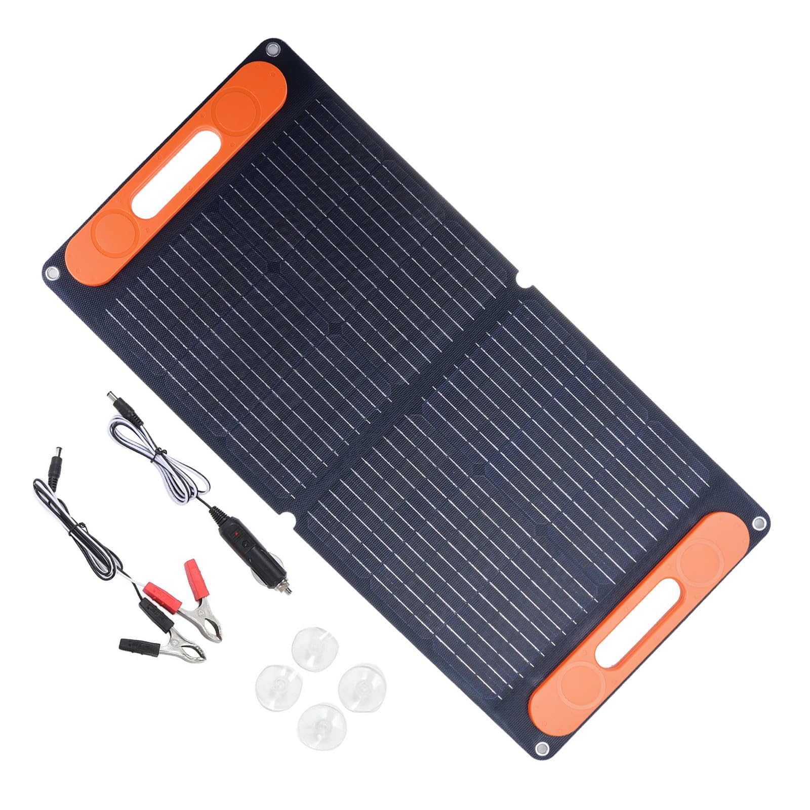 Amazon.co.jp: 高効率 80W 折りたたみ式ソーラーパネル 持ち運び簡単