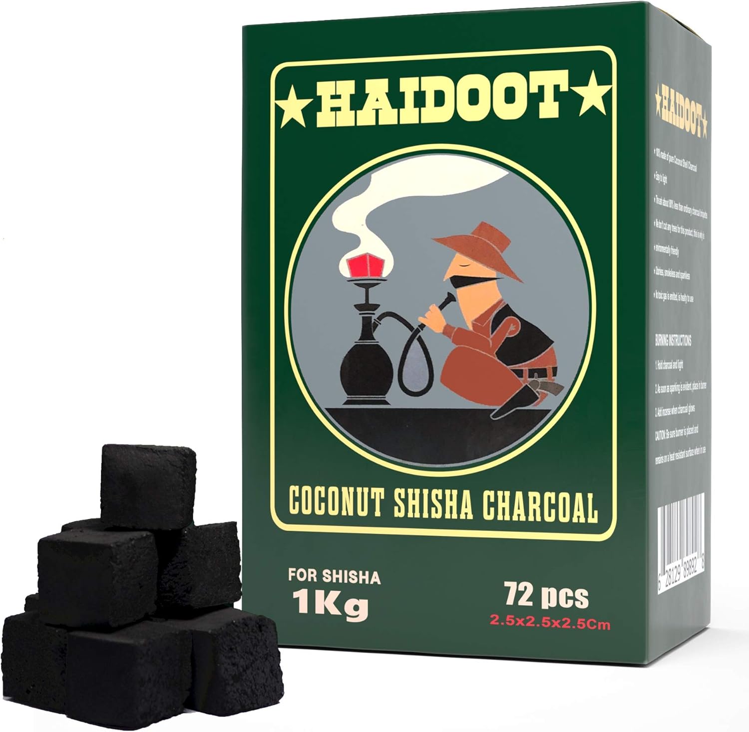 Haidoot Coconut Hookah CoalsNatural Charcoal Briquettes for Your Hookah Set