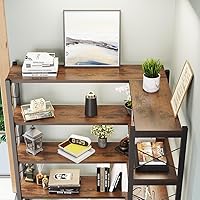 Vista 22 de Estantería de esquina y estanterías industriales de esquina Etagere estantería en forma de L 6 niveles con marco de metal para sala de estar