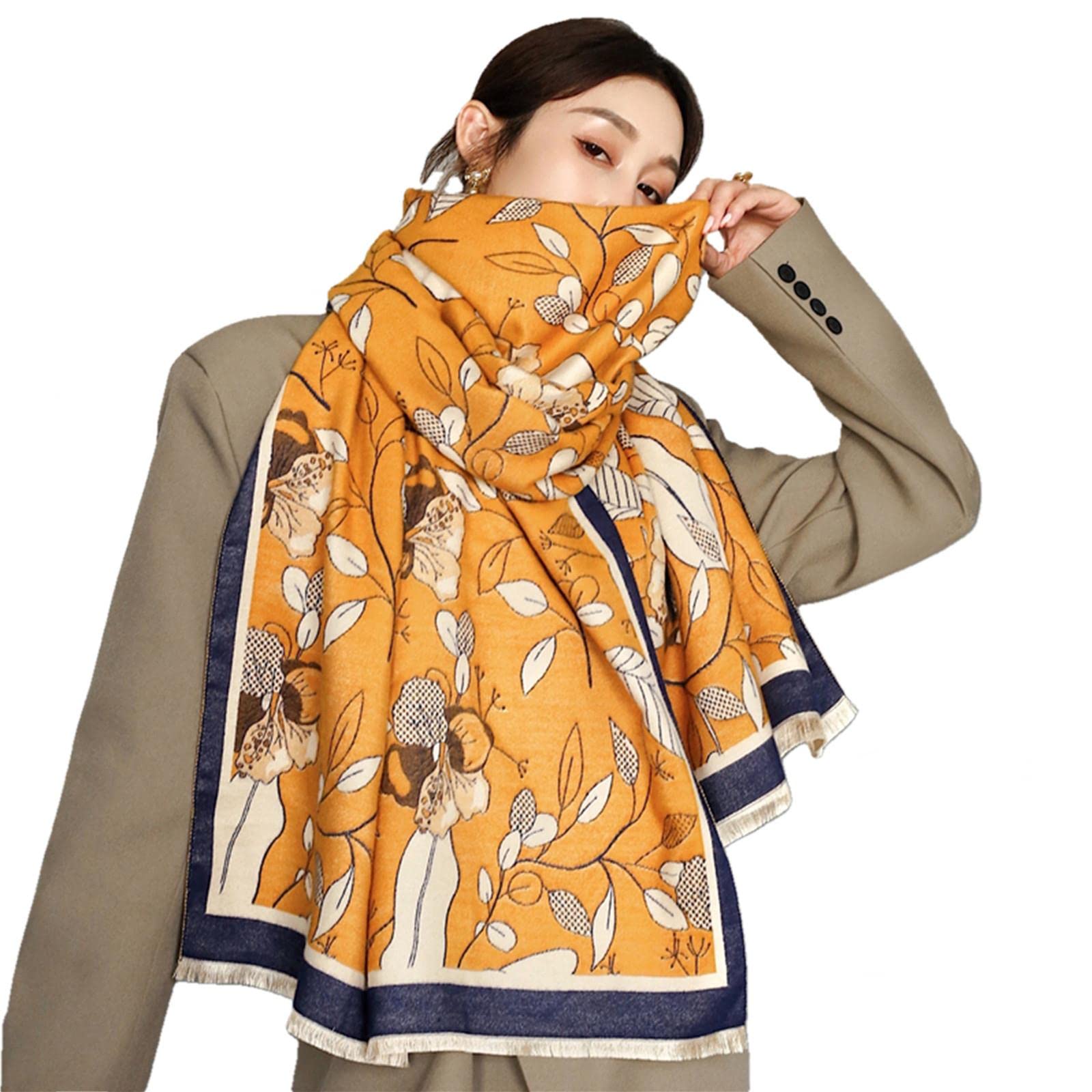 UKKO Sciarpa Sciarpa Invernale Donna Cashmere Caldo Pashmina Foulard Spessa Morbida