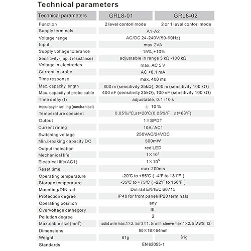 Miniatura 6 de GEYA 2 o 1 Modo de control de nivel 1SPDT Relé de control de temporizador de líquido electrónico Control de nivel de líquido 10A (GRL8-02,