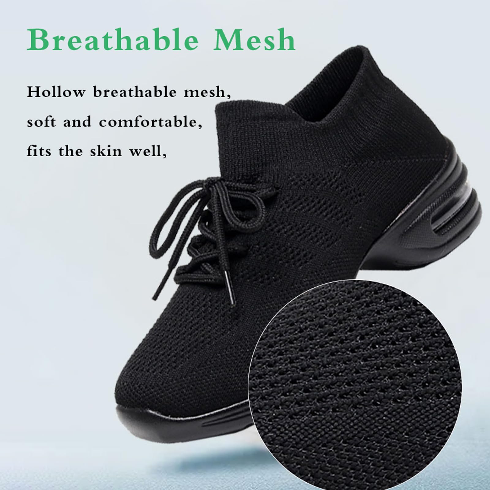 Chaussures De Jazz Femme - Lacets, Confortables Pour Danse, Fitness, Gym - Respirantes