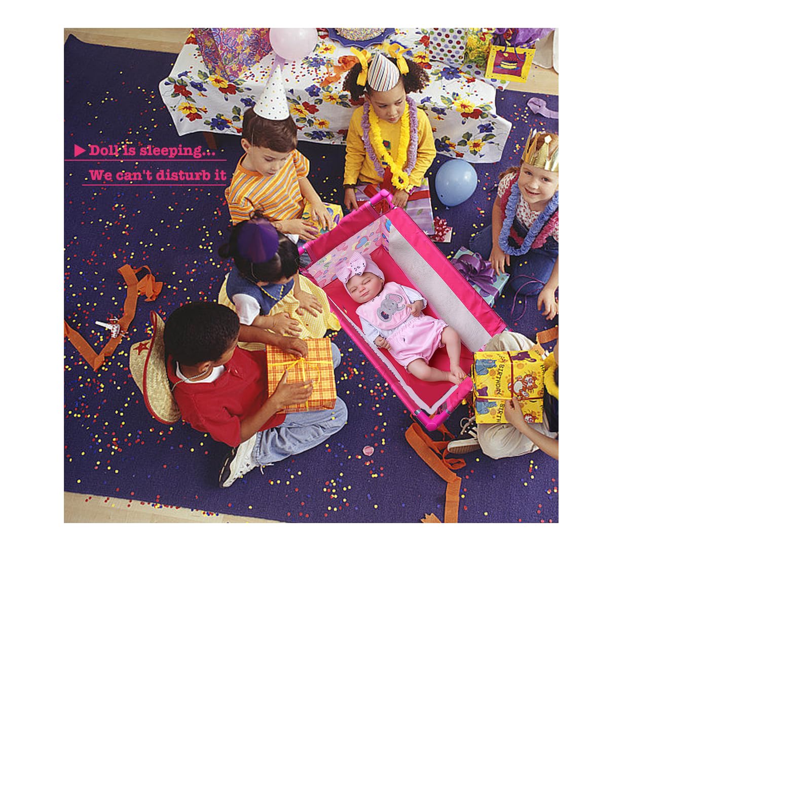 lit poupee pour poupée de 43 cm | accessoires poupon lit bebe jouet | lit de voyage pour poupée | cadeau pour filles de plus de 3 ans