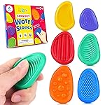 Fidget Toys Sensory Stone for Kids: 6 Pack Textured Soft Worry Stone for Autism Kids Calming - Fidget Stress Toys for Students Anxiety Relief - Small Prizes Fidget Toys