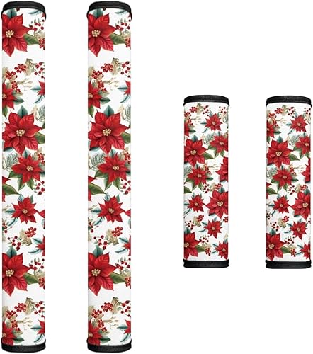 HUISEFOR Juego de 4 fundas para manijas de microondas para refrigerador, diseño de girasol, mariposa, decoración de cocina para interiores,