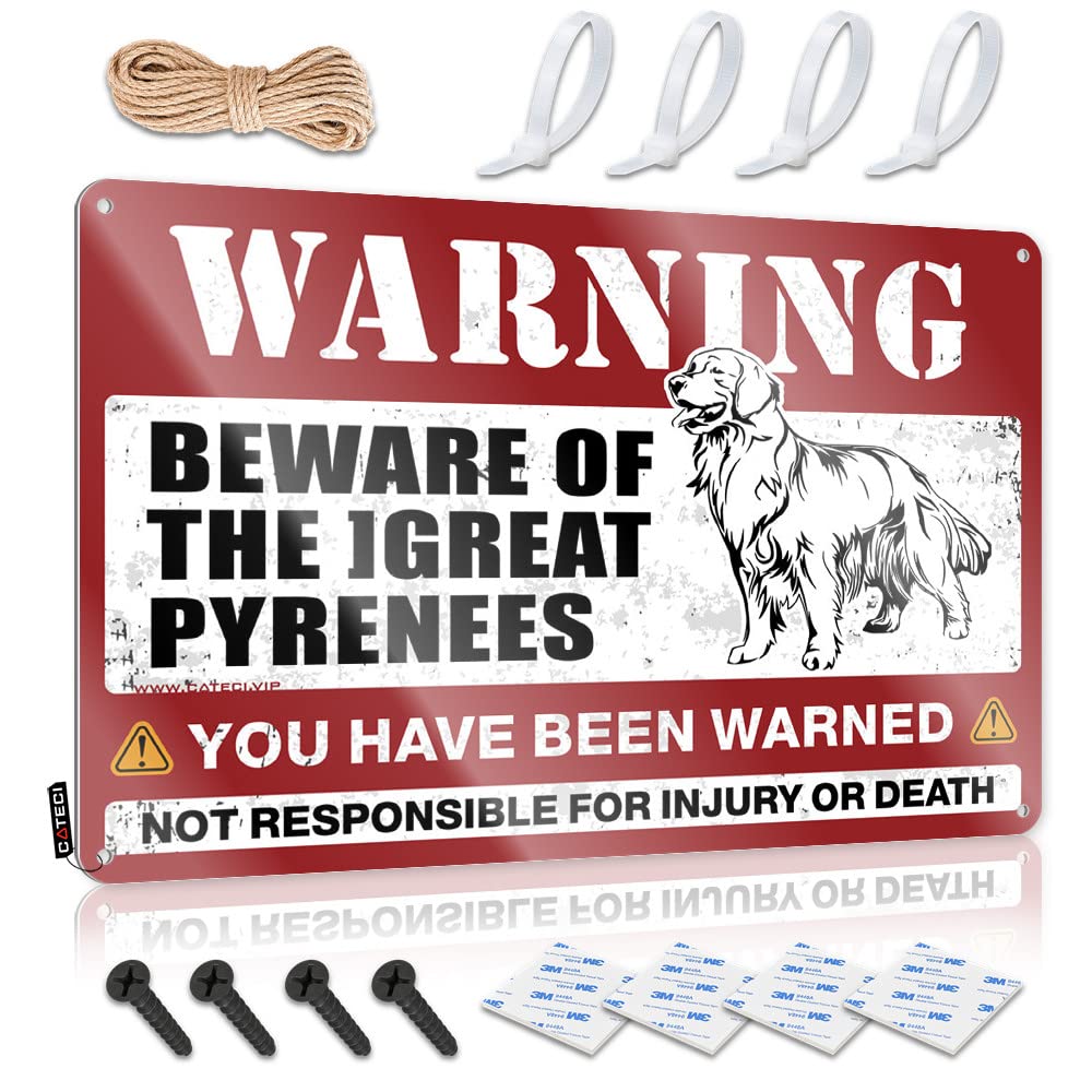 Personalized Bar Signs Beware Of Great Pyrenees Tin Sign Tin Funny Vintage Sign Bar Sign Home Decor(30X40CM)