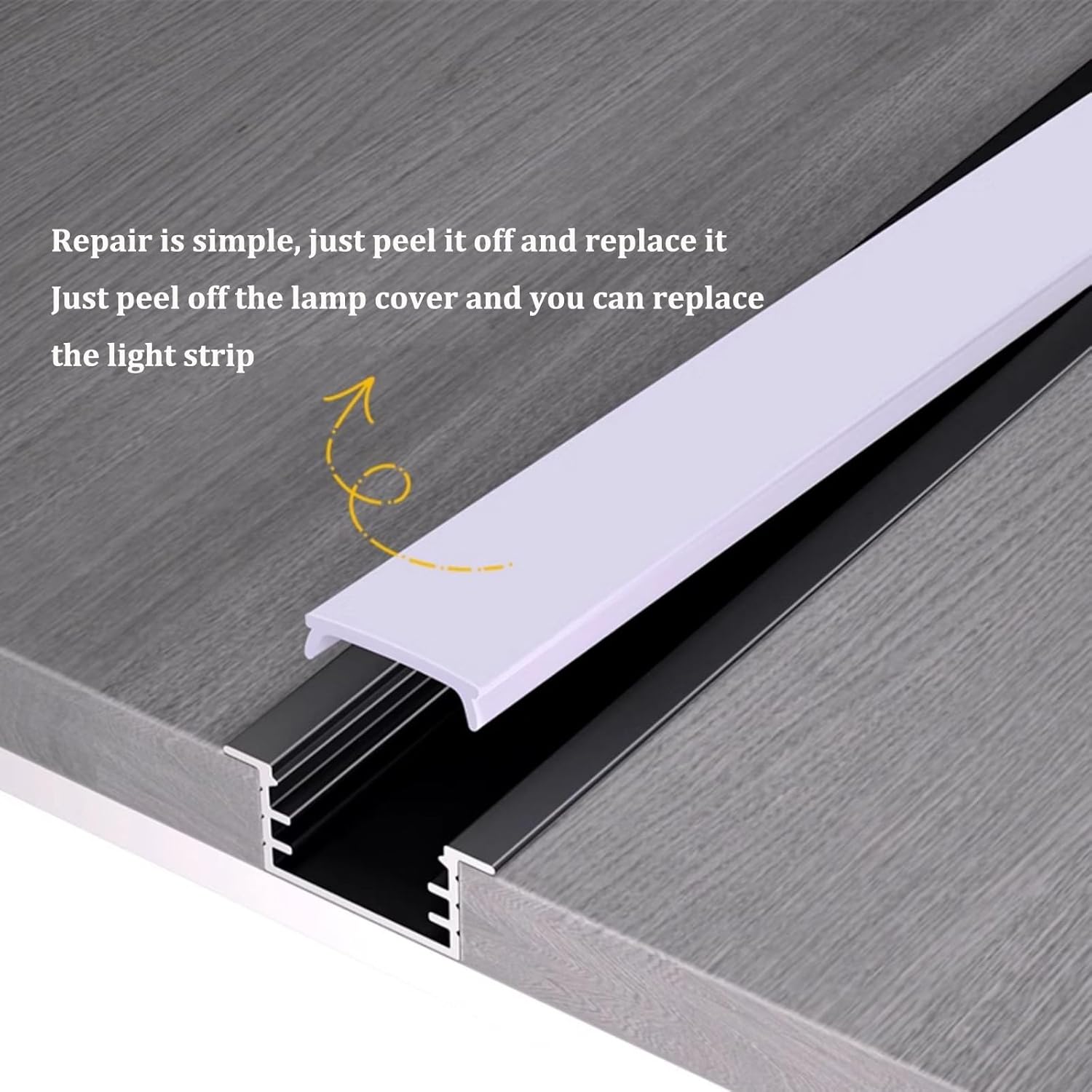LED Aluminum Channel,Flat Milky Diffuser Deep Aluminum Channel Profile Track Extrusion for LED Strip Light, 3.3ft/1M Length,70mm*35mm Without Edge