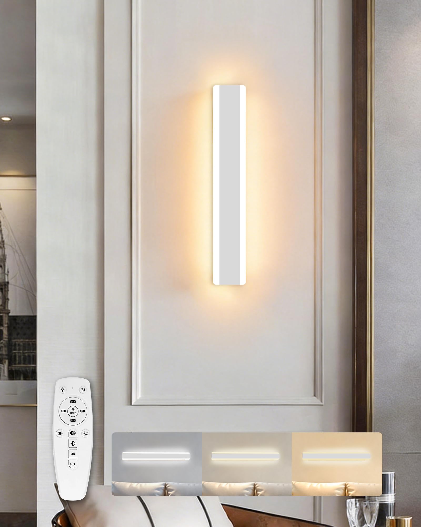 LED Wandleuchte LED Innen Moderne,Wandlampe LED mit Fernbedienung