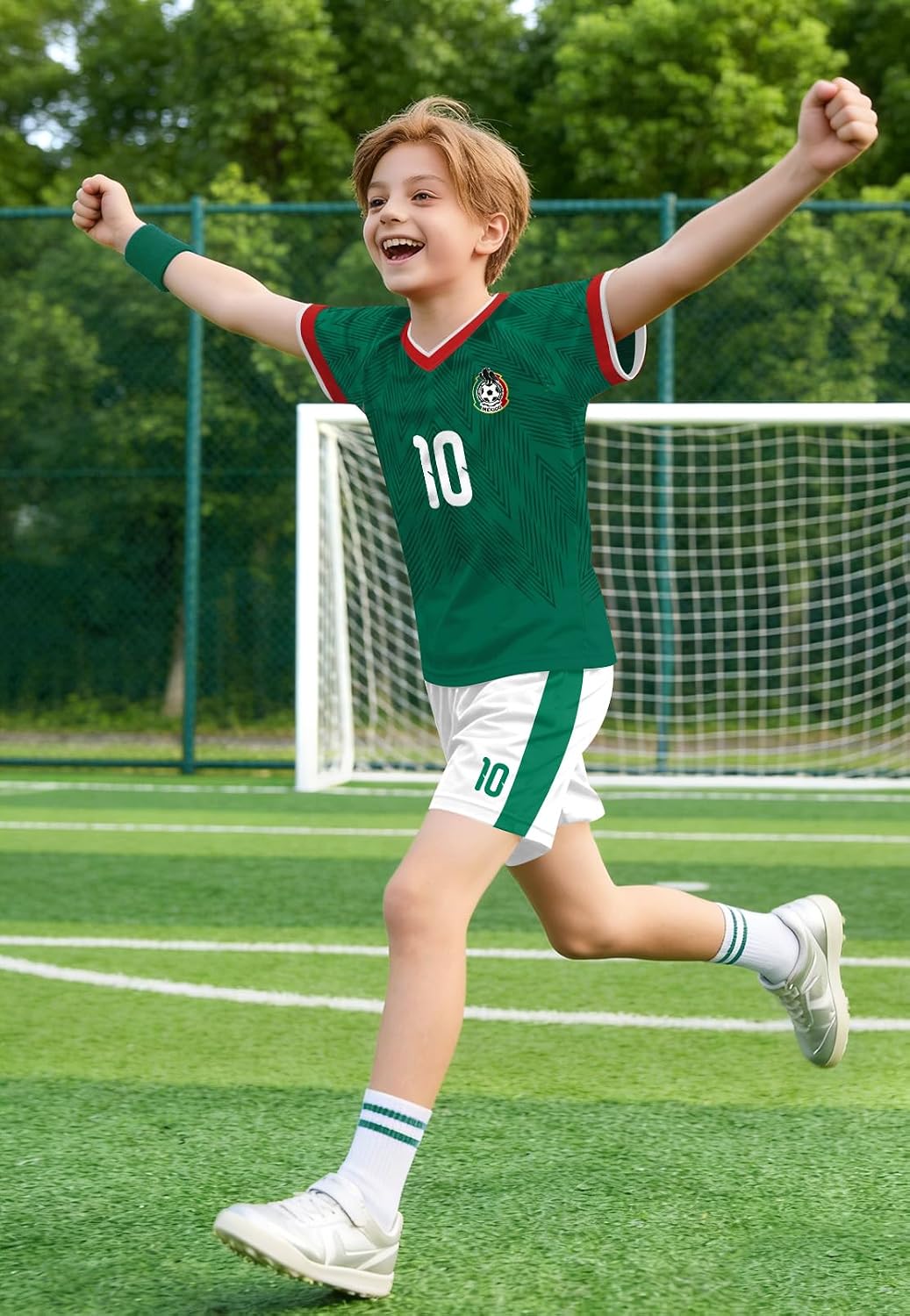 Unisex Kids Soccer Jersey 2PC Set Boys Girls Youth Quick Dry Short Sleeve Football Training Kit