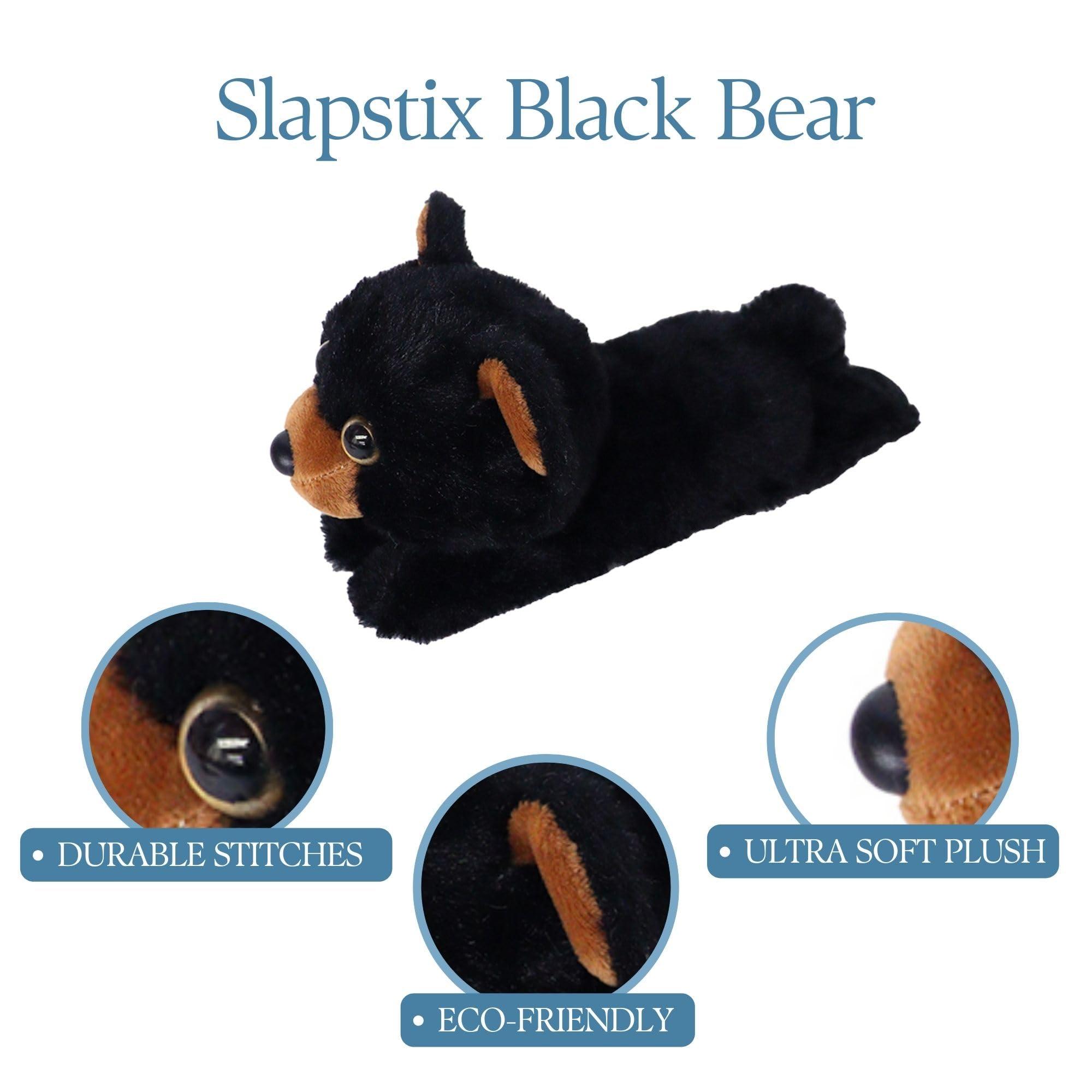 Amazon.com: The Petting Zoo Black Bear Stuffed Animal Plushie Slap