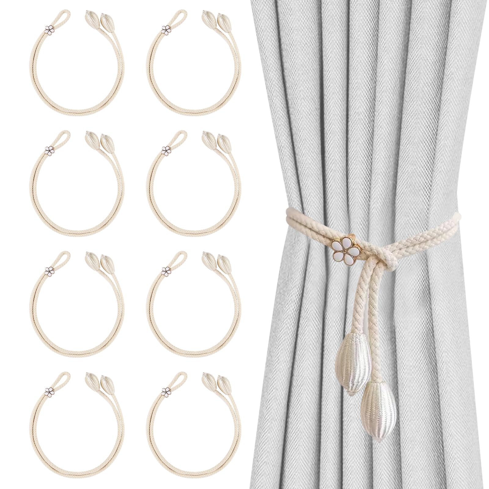 Vorhang Raffhalter Set - 8 Stück Baumwoll Halter Für Gardinen