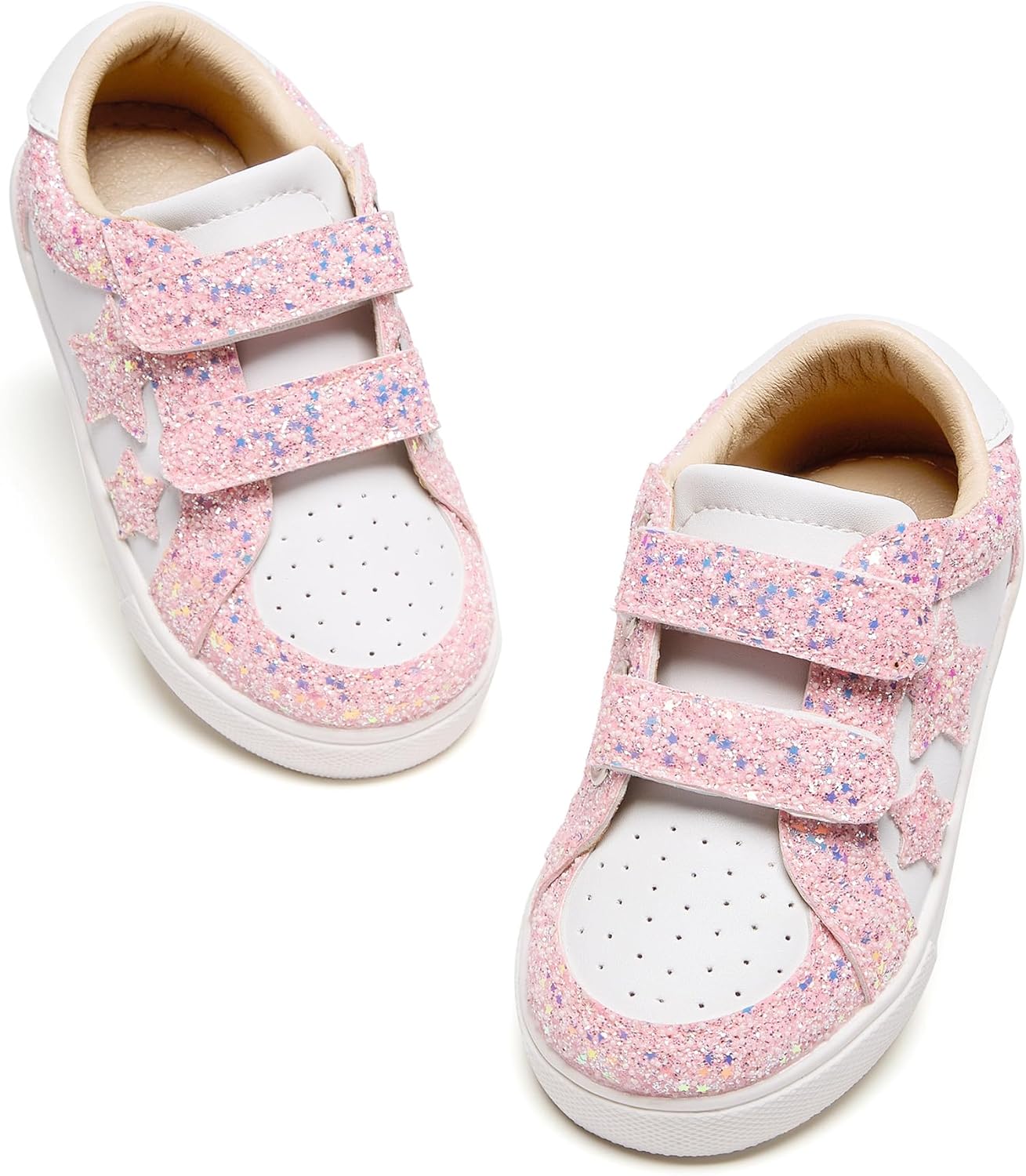 Otter MOMO Girls Sneakers Little Girls Magic Paste Shoes Glitter Sneakers Toddler