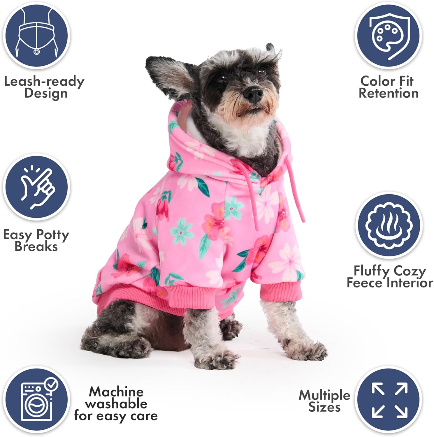 Spark Paws Dog Hoodie – Premium Dog Sweater for Small, Medium, and Large Dogs | Warm Outfits for French Bulldogs, Pitbull, Puppy, Winter Jacket Alternative - Blossom - 4XL