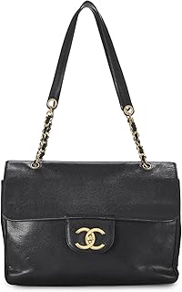Chanel Women's Pre-Loved Black Caviar Pocket Medium Tote